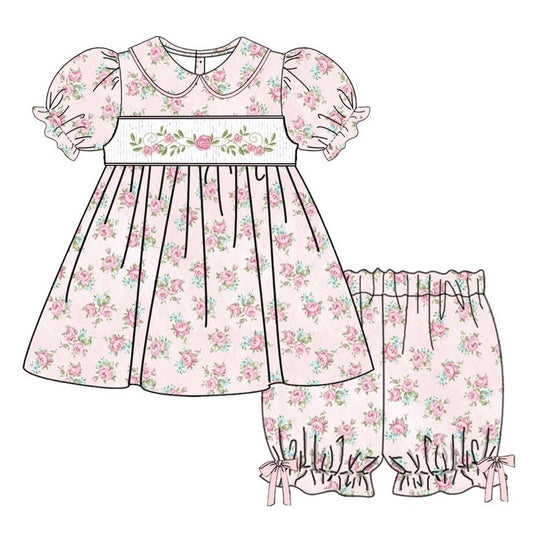 Blush Floral Vintage Exclusive Smocked Dress Set