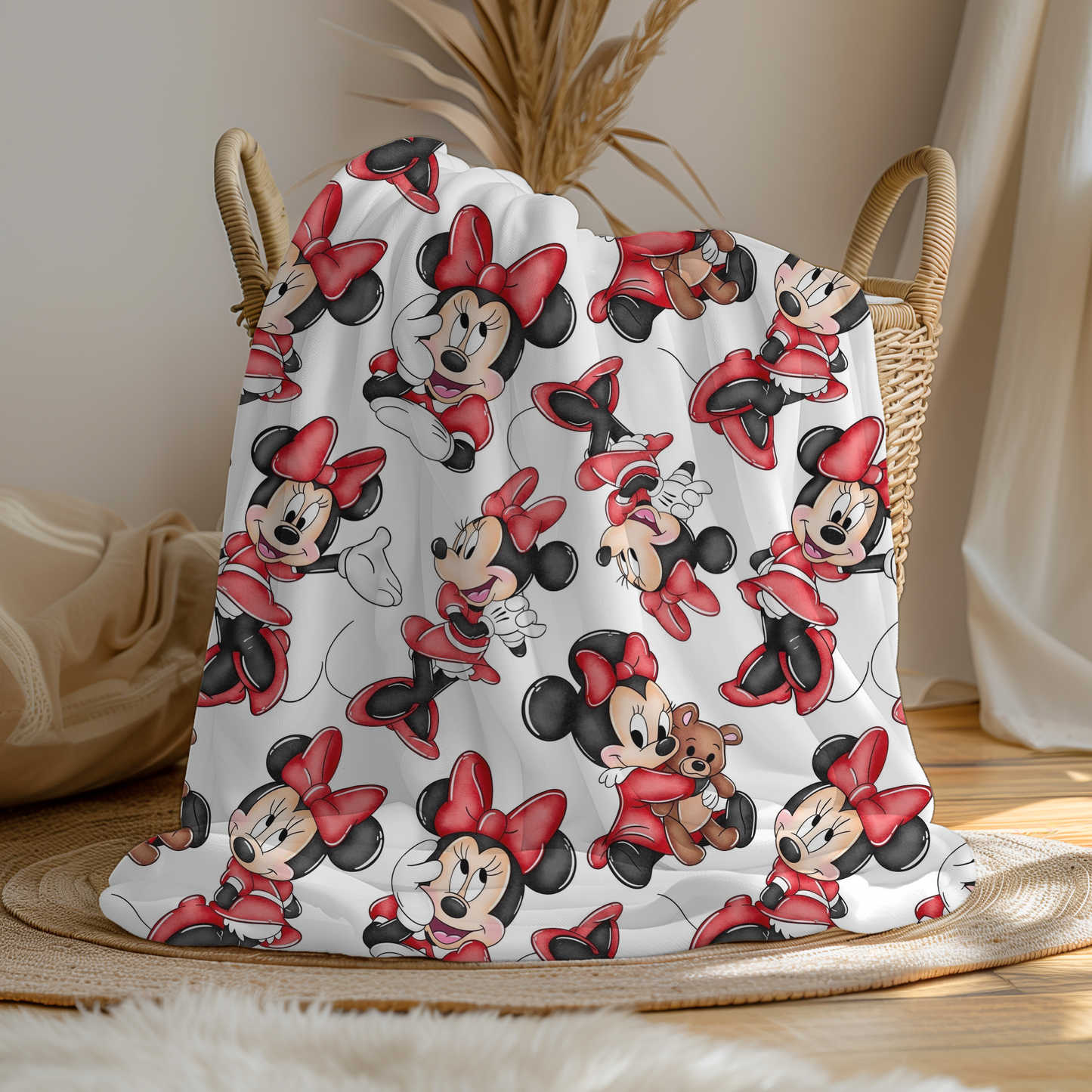Red Minnie Mouse Fleece Blanket