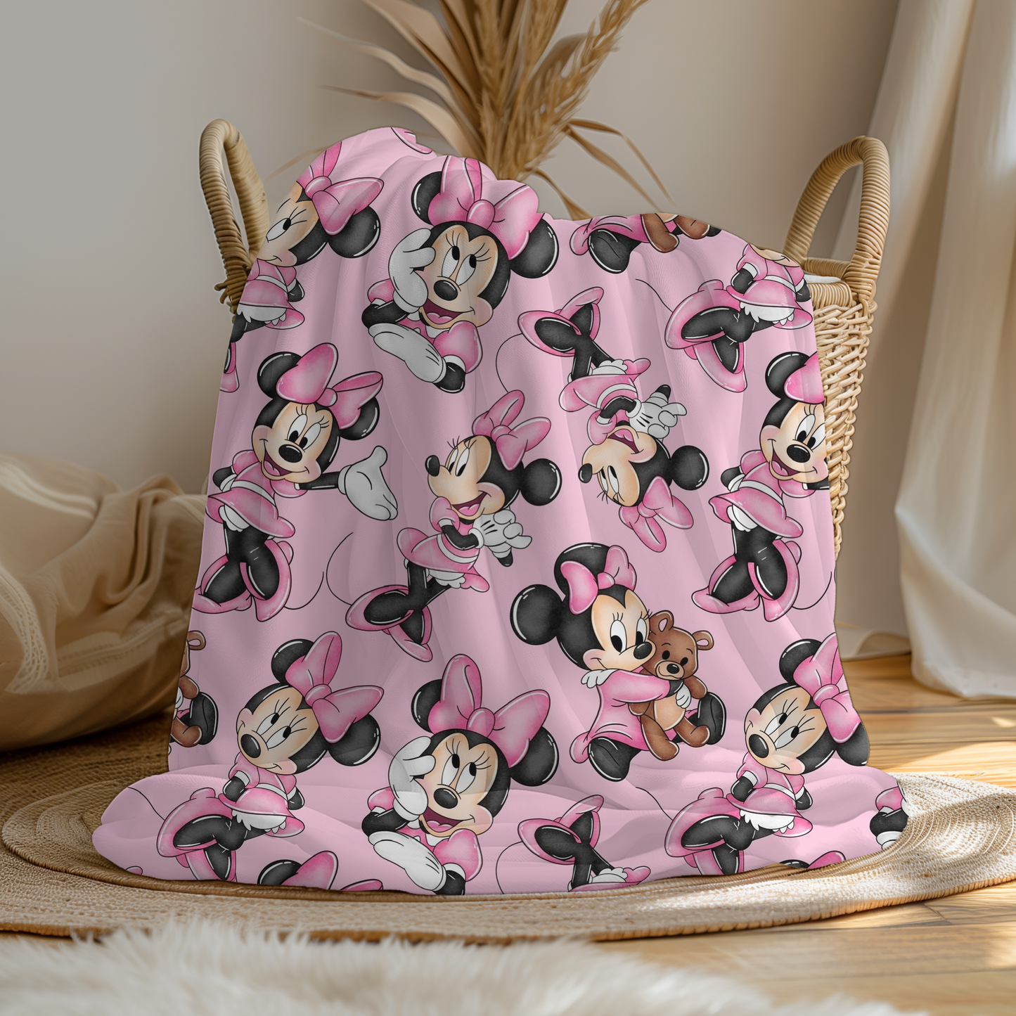 Pink Minnie Mouse Fleece Blanket (Pre Order)