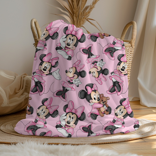 Pink Minnie Mouse Fleece Blanket (Pre Order)