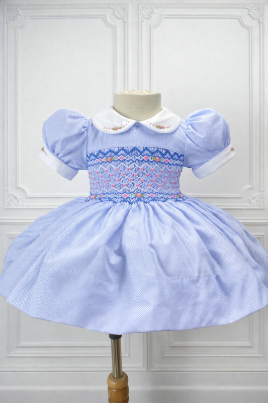 Cinderella Hand Smocked Dress With Knickers & Hair Accessories (Pre Order)