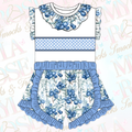 Blueberry Smocked Short Set (Pre Order)