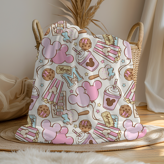 Large Soft Fleece Girls Magical Kingdom Blanket (Pre Order 2-3 Weeks Delivery)