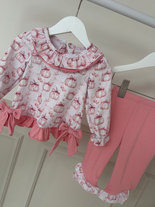 Pretty Pink Pumpkin Legging Set
