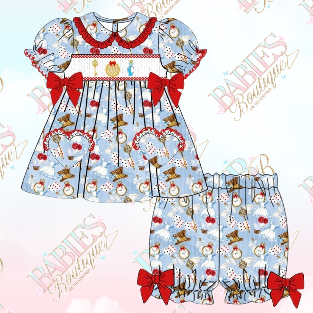 Alice In Wonderland Smocked Pyjama Set