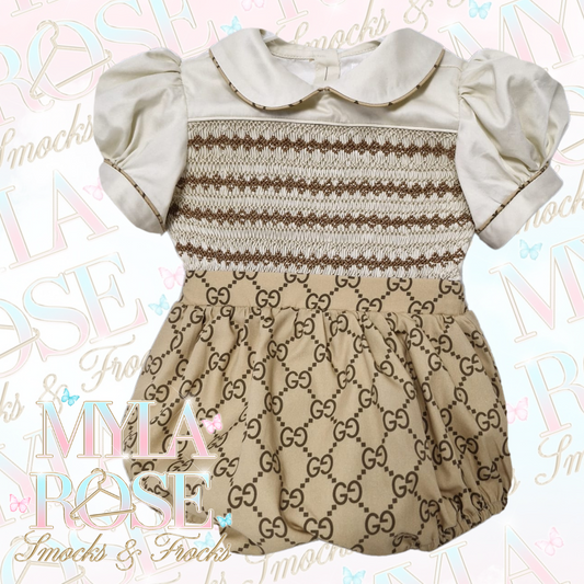 Traditional Boys Gucci Inspired Hand Smocked Suit