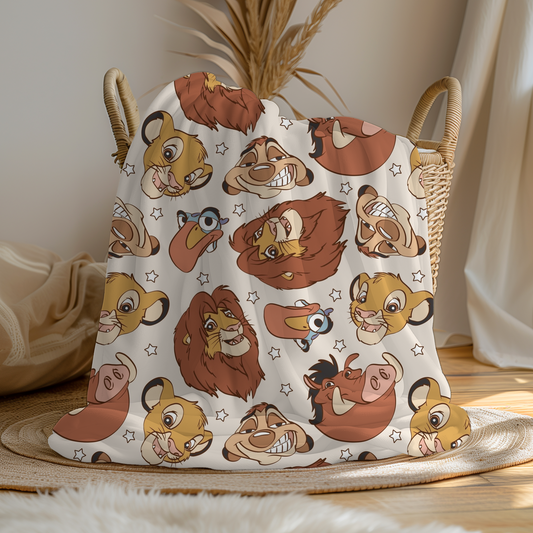 Large Soft Fleece Lion King Blanket - Pre Order (1-2 Weeks Delivery)