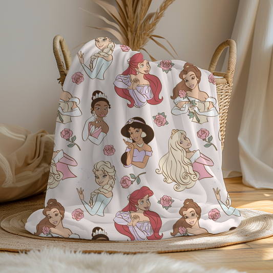 Large Soft Fleece Disney Princess Blanket - Pre Order (1-2 Weeks Delivery)