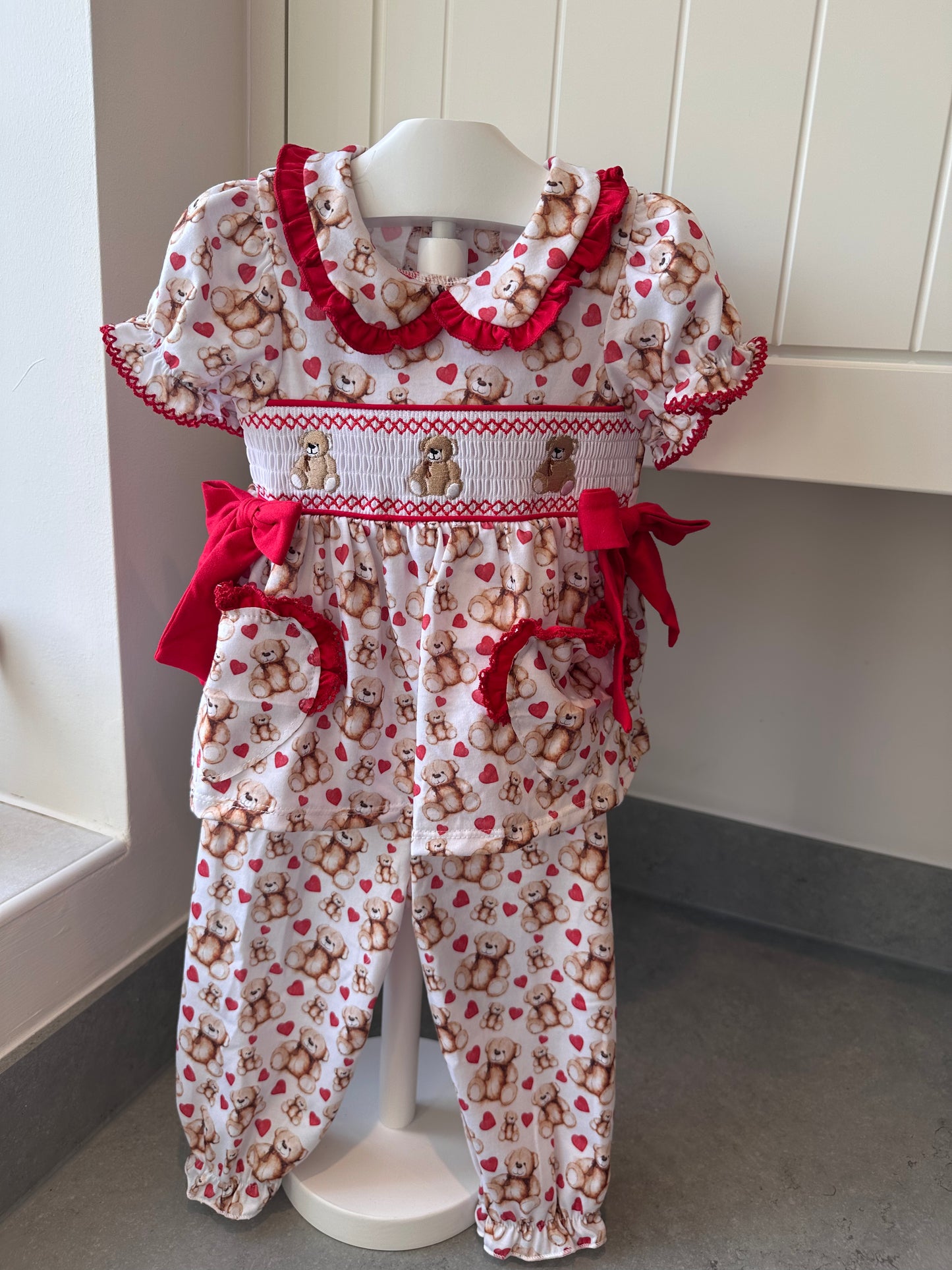 Teddy Heart Exclusive Smocked Pyjamas