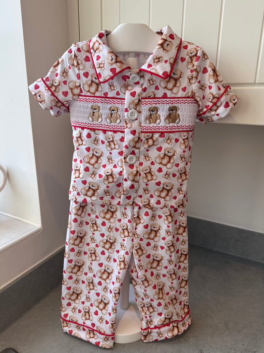 Teddy Heart Boys Exclusive Smocked Pyjamas