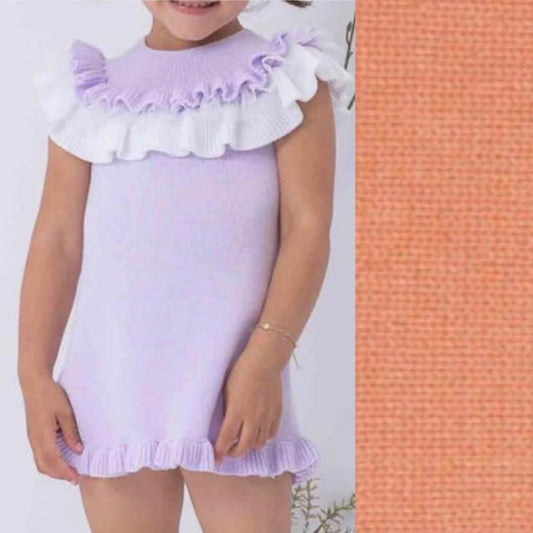 Older Girls Coral Frill Collar Dress