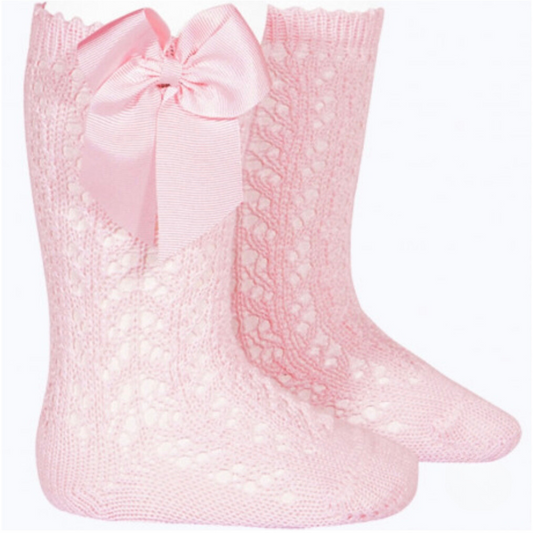 Condor Openwork Bow Socks - Pink in